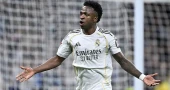 Vinícius nets brace as Mbappé-less Real Madrid beat Real Sociedad to go top