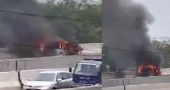 Microbus catches fire on Dhaka Elevated Expressway 