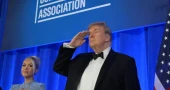 'The show must go on': Trump attends rescheduled White House correspondents' dinner