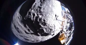 Private US spacecraft is on its side on the moon with some antennas covered up, the company says