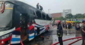 Bus catches fire at Mohakhali terminal