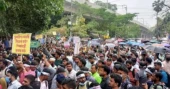 Recommended primary teacher candidates stage protest at Shahbagh