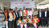 Bangladesh Archery team warmly received at airport Monday