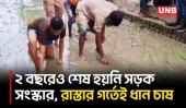 গাজীপুরের শ্রীপুরে সড়কে ধানের চারা রোপণ করে স্থানীয়দের প্রতিবাদ | Gazipur | Water Logging | BD | UNB