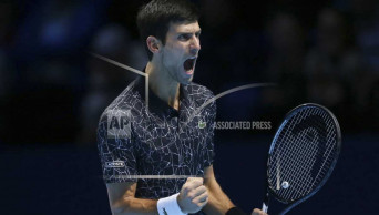 Djokovic cruises past Isner in ATP Finals opener