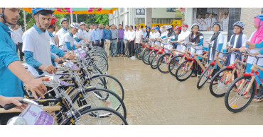 BMET gives bicycles to flood-affected students as alternative to relief