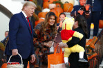 Trumps hand out Halloween candy, greet kids at White House