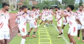 FIFA Int'l Friendly: Bangladesh Football team makes first practice in Kathmandu