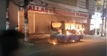 Minibus carrying guests to wedding ceremony set on fire in Ctg