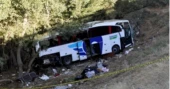 A bus crashes off the road in central Turkey, leaving 12 passengers dead