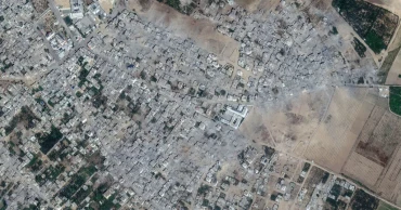 Parts of Gaza look like a wasteland from space following relentless Israeli bombing raids