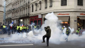 Tear gas in Paris, but fewer protesters and bigger demands