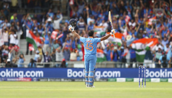 Sharma first man to 5 World Cup tons as India tops standings