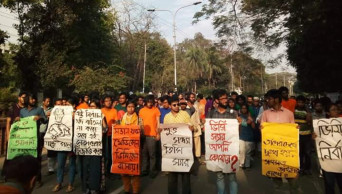 DU students stage hunger procession demanding Ducsu reelection