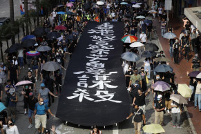 Hong Kong leader says economy taking a hit from protests