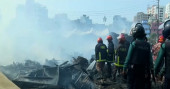 Slum in Chattogram catches fire