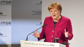 Merkel defends Iran deal, multilateralism but Pence resists