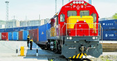 Walnut-loaded train heading to Turkey from China's Xinjiang