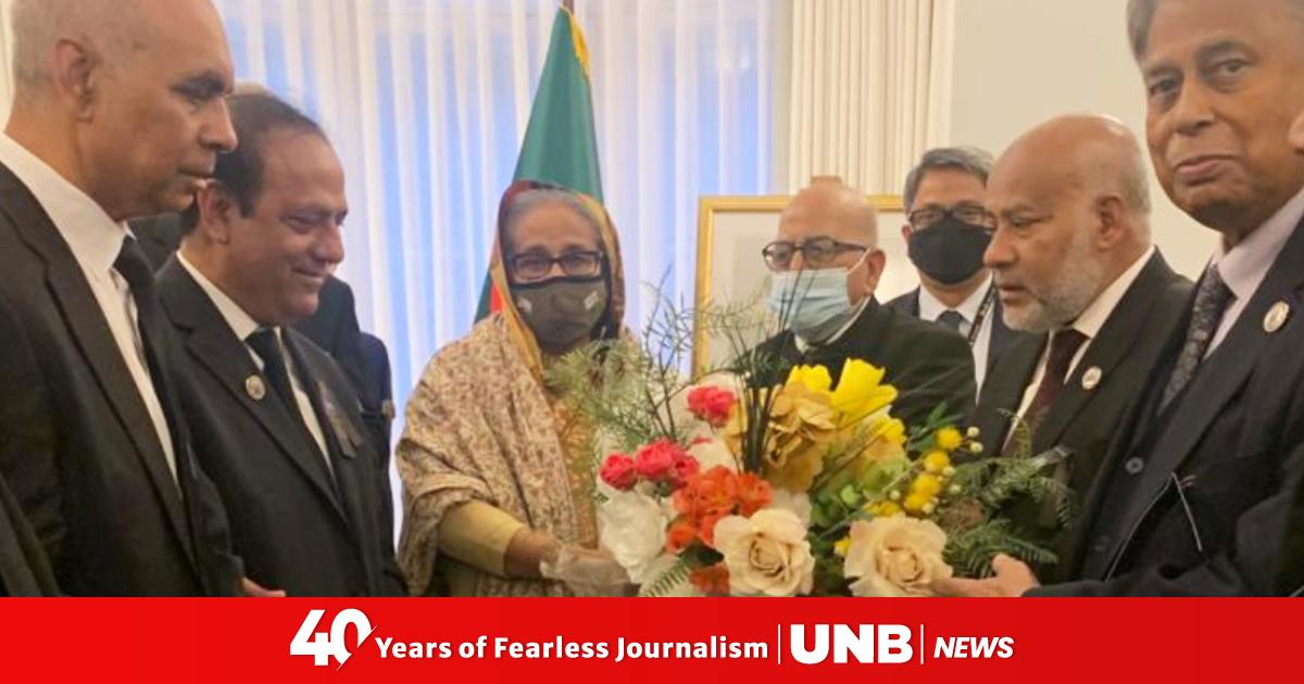 UK Awami League greets PM Hasina in London