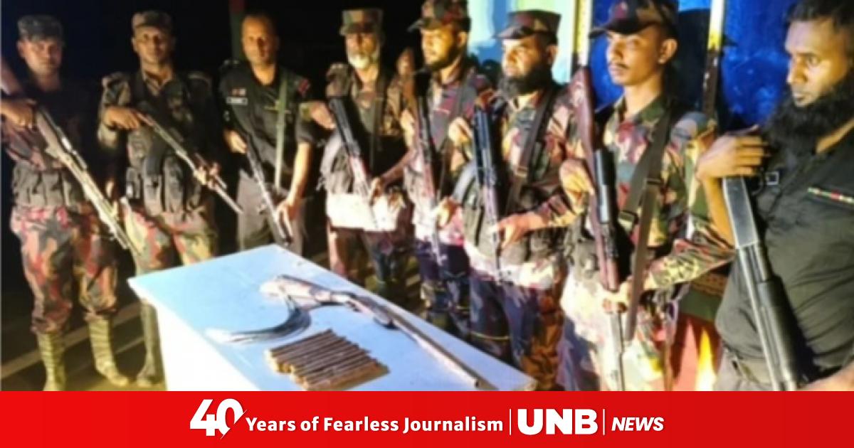 Single-shot gun, detonators, explosives recovered along Sylhet border