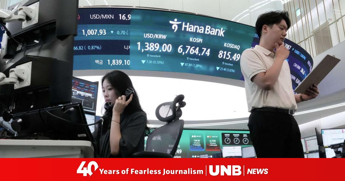 Asian shares mostly fall as bond market pressure intensifies