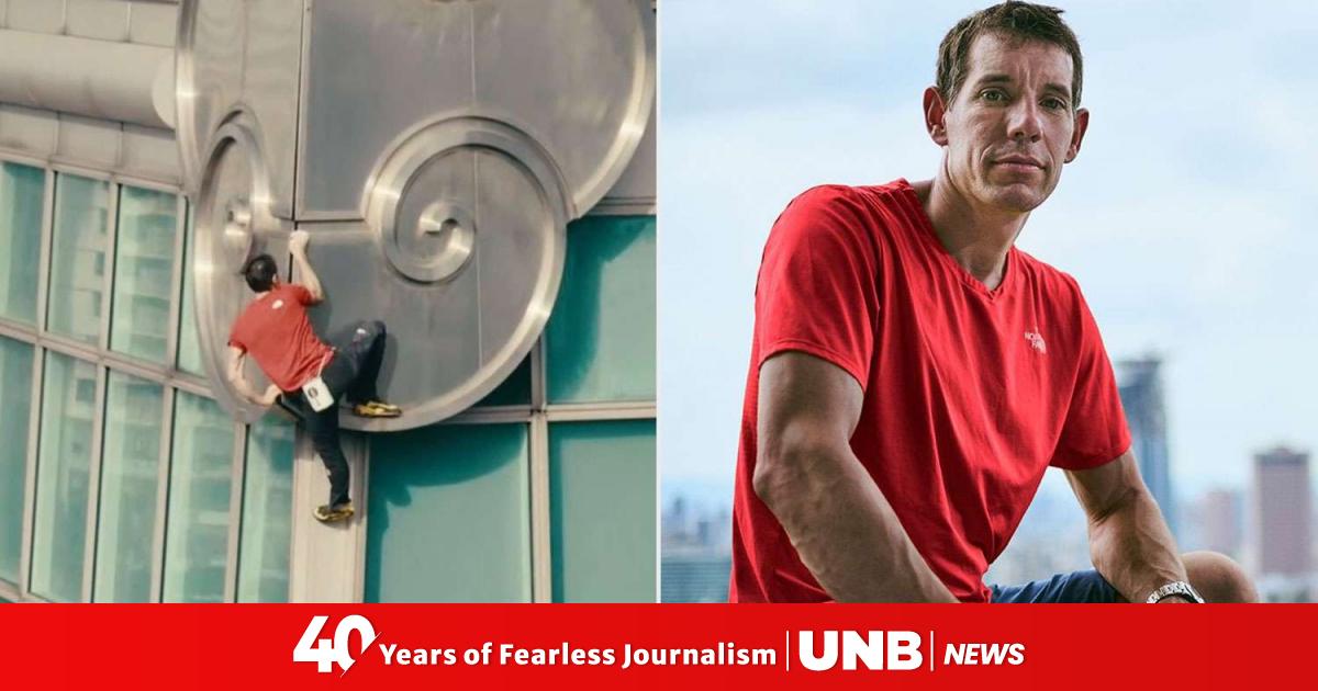 American climber Alex Honnold scales Taipei 101 without ropes