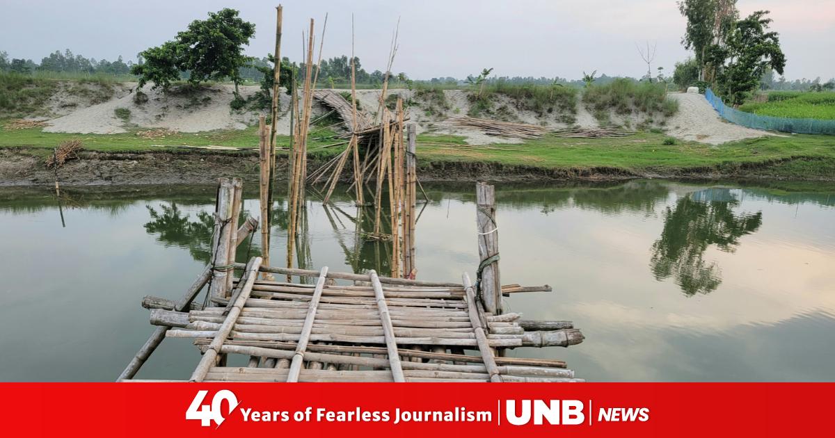 Eight villages cut off as bamboo bridge lies broken for a month in Kurigram