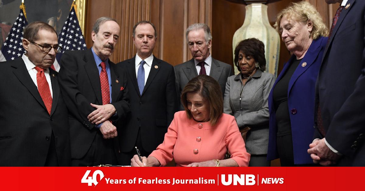 Nancy Pelosi hands out impeachment pens, a signing tradition